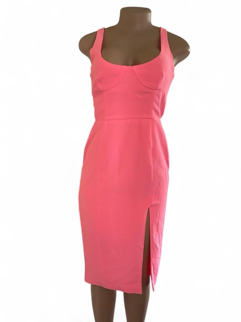 White Fox Boutique Pink Cutout Midi Dress